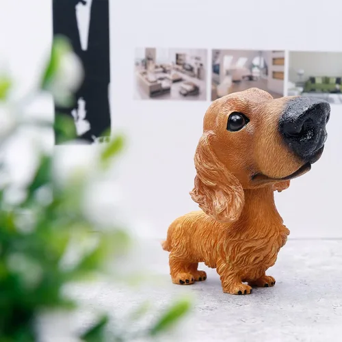 Miniatura 2 de Perros de juguete con cabeza móvil para decorar el auto., dachshund Perro salchicha