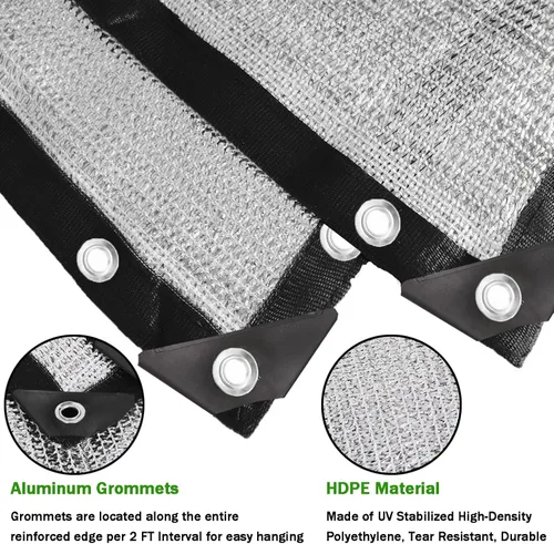 Miniatura 3 de AIMFIKIOR 85% tela de aluminio resistente, lona de malla de 10 x 14 pies con ojales, tela de protección solar para cubierta de jardín, patio
