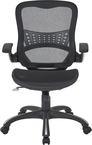 Miniatura 5 de Office Star Riley - Silla de escritorio ventilada para gerente con asiento y respaldo de malla transpirable, base negra con negro
