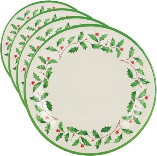 Miniatura 10 de Lenox 863669 Holiday - Juego de platos llanos de melamina de 4 piezas, vajilla navideña, alojamiento