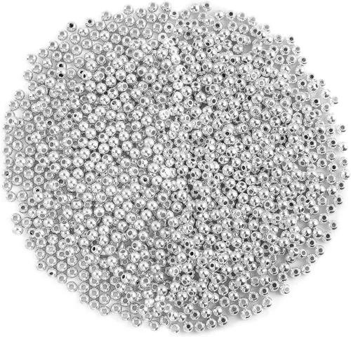 Miniatura 12 de 1200 piezas de cuentas redondas doradas espaciadoras lisas con forma de bola sueltas para pulseras, 4 mm, 6 mm, 8 mm