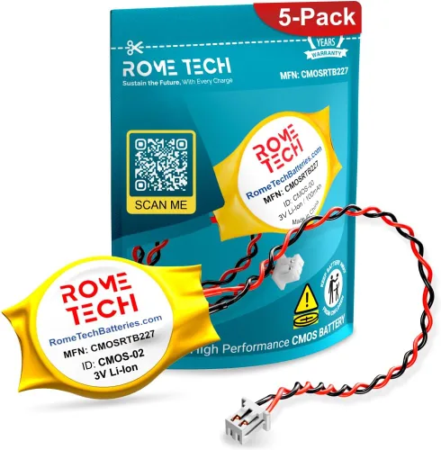 Miniatura 2 de Rome Tech Batería CMOS CR2032 para Dell Precision 7560, 5548, 9100, 9200 – Respaldo para laptop BIOS RTC 3V – 2 cables (paquete de 1)