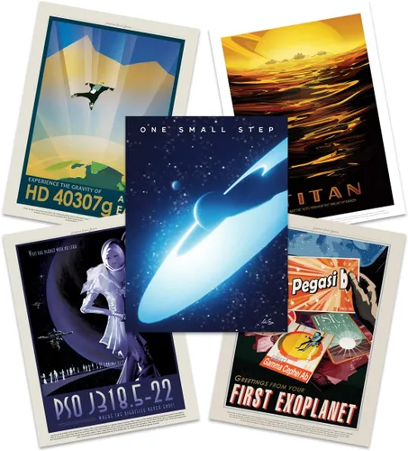 Miniatura 8 de Póster de la NASA Space Grand Tour Travel Exploration Exoplanet Art Print Decoración para el hogar, paquete de 17 – incluye impresión personalizada