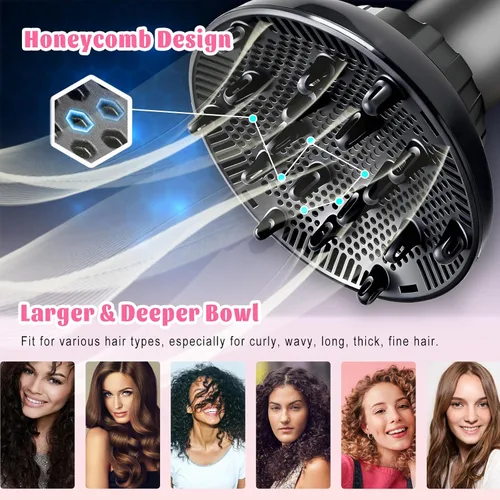 Miniatura 5 de Difusor universal de cabello para secadores de pelo de 1.4 a 3.1 pulgadas, accesorio difusor de secador de pelo, difusor profesional para cabello