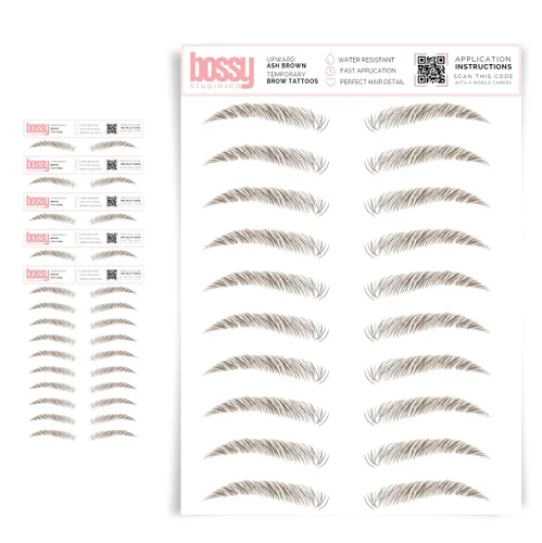 Miniatura 27 de 5 paquetes de tatuajes temporales para cejas, adhesivos impermeables para cejas, tatuajes falsos para el cabello tipo pelar de transferencia
