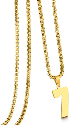 Collar de Número Dorado para Hombre, Cadena de Acero Inoxidable con Colgante de Número para Atletas, Joyería Deportiva Personalizada para Niños,