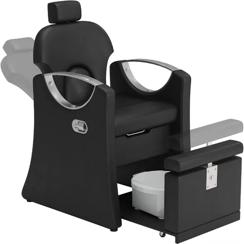 Estación de pedicura reclinable para tecnología de uñas, silla de pedicura ajustable sin fontanería con lavabo de baño de pies de masaje,