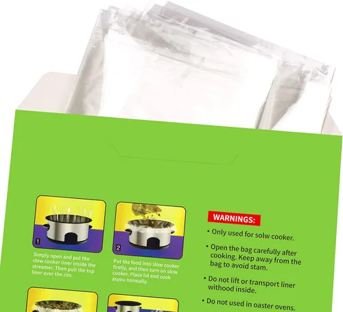 Miniatura 2 de ECOOPTS Bolsas de cocina desechables para olla de cocción lenta, forros para ollas de gran tamaño para ollas de 4 a 8.5 cuartos de galón, adecuadas