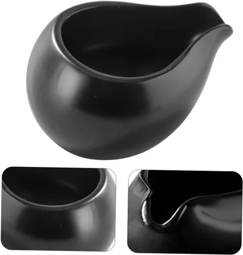 Miniatura 8 de Yardwe Jarra de leche de boca redonda de cerámica de 3.7 pulgadas con boquilla para crema de café y jarabe de mesa, ideal para uso doméstico y café