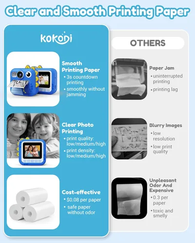 Miniatura 4 de KOKODI Cámara de impresión instantánea para niños, cámaras para niños pequeños, regalos de cumpleaños de Navidad para niños de 3 a 12 años, cámara