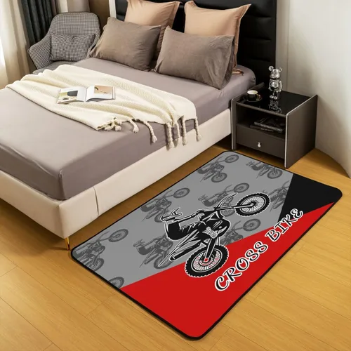 Miniatura 3 de Erosebridal Alfombra de motocross de 3 x 5 pies para mesita de noche, alfombra de motociclista para niños, adolescentes, motocicleta, deportes
