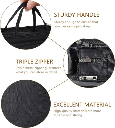 Miniatura 55 de Bolso de mano estilo cartera de Vercord para mujer con organizador incorporado, estampado bien definido, con manijas y cremallera, tamaño 2
