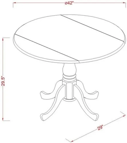 Miniatura 5 de East West Furniture Dublin - Juego de comedor de madera de 5 piezas con asiento de cojín en roble 2-Roble