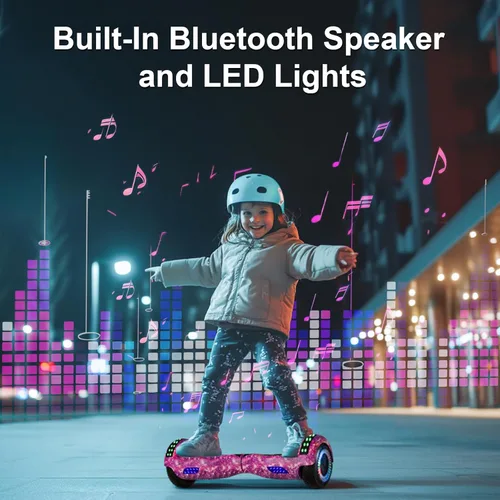 Miniatura 2 de Kids Scooter with Bluetooth Speaker & Corlorful LED Lights, Dual 250W Motor 7.5 Mph Speed, Gifts for All Ages púrpura (Galaxy Purple)