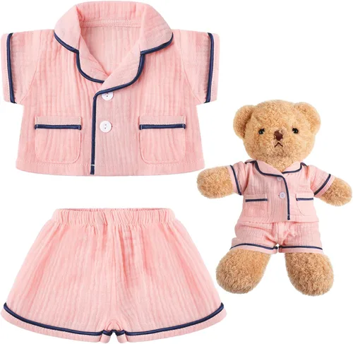 Miniatura 8 de Hungdao Bear Clothes - Pijamas para hacer tus propios trajes de animales, se adapta a la mayoría de accesorios de oso de 14 pulgadas (azul)