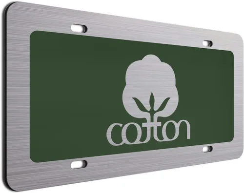 Miniatura 8 de Placa de matrícula decorativa de algodón blanco - 6"x12" de aluminio cepillado, etiqueta novedosa para exhibición en parachoques delantero