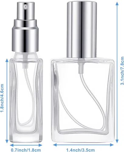 Miniatura 2 de Paquete de 24 botellas de atomizador de niebla fina de vidrio transparente, mini botella de perfume recargable de 0.5 onzas líquidas, botella