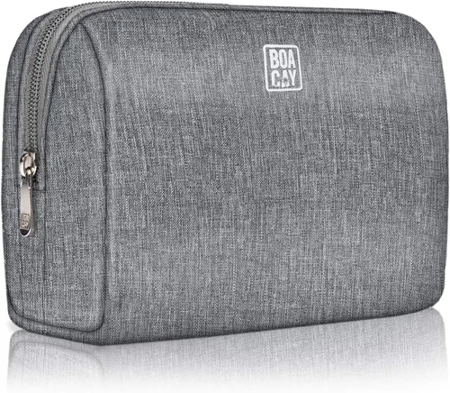 Miniatura 8 de BOACAY Bolsa de maquillaje grande, bolsa de cosméticos de viaje para mujer, organizador de artículos de tocador con cremallera para bolso, estuche