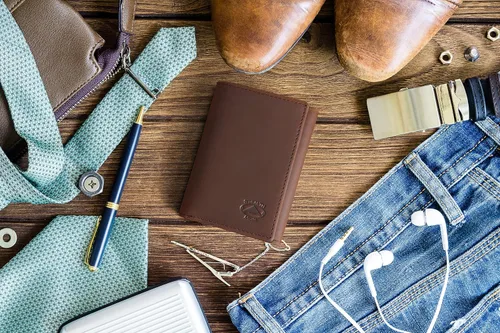 Miniatura 4 de Stealth Mode Billetera triple Cartera con bloqueo RFID con soporte para identificación Funda de cuero para dinero, tarjetas de crédito