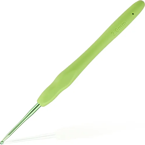 Gancho de ganchillo ergonómico de 2 mm, agujas de ganchillo para tejer, agujas de tejer lisas para manualidades DIY, gran regalo para mujeres con