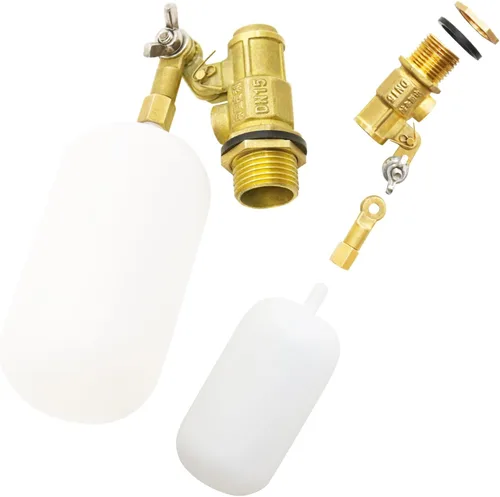 Miniatura 6 de Paquete de 2 válvulas de flotador de latón de 1/2 pulgada, con brazo ajustable, válvula de flotador de llenado automático para ganado, control