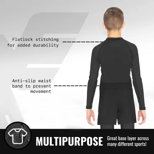 Miniatura 3 de Elite Sports Protectores de erupción para niños y niñas, compresión de manga completa BJJ para niños y jóvenes