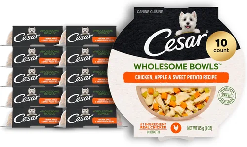 Miniatura 15 de Cesar Wholesome Bowls - Comida húmeda para perros adultos, carne de res, pollo, patatas moradas y zanahorias, comida húmeda para perros, 3 oz. por