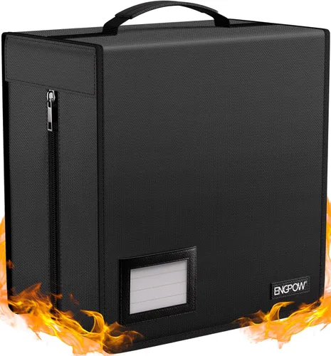 ENGPOW Funda ignífuga para CD, caja de almacenamiento de CD/DVD, carpeta de CD de capacidad para 400 unidades, soporte de almacenamiento de DVD con