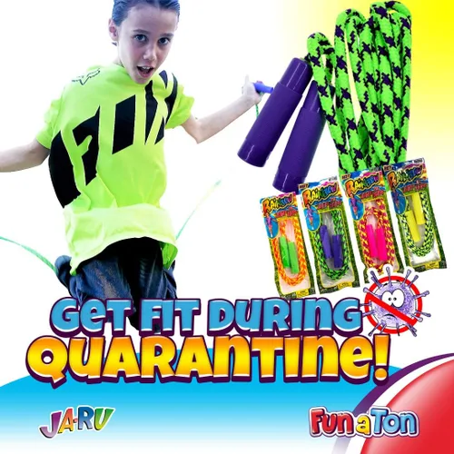 Miniatura 5 de JA-RU Cuerda de saltar ajustable de 7 pies (cuerda de salto) de nailon trenzado para niños. Actividades en interiores y exteriores