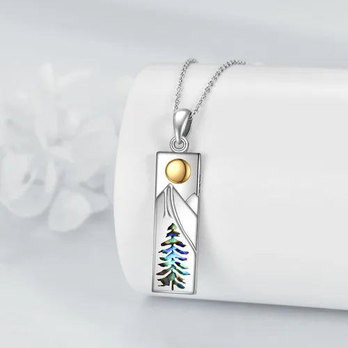 Miniatura 3 de YFN Collar de montaña para mujer, collar de plata de ley, regalo de joyería para esquiadores, excursionistas, campistas, escaladores y amantes