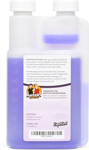 Miniatura 2 de Liquified RV Toilet Treatment - Digestor para tanque de retención de aguas negras, eliminador de olores, aroma lavanda, Matts RV Reviews, 16 onzas