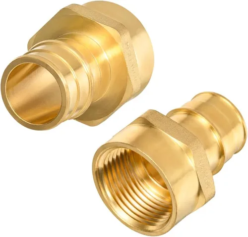 Paquete de 2 adaptadores Pex-A hembra, 1 pulgada hembra NPT a 1 pulgada PEX-A latón expansión PEX-A accesorios PEX-A, latón sin plomo NSF/ANSI 61