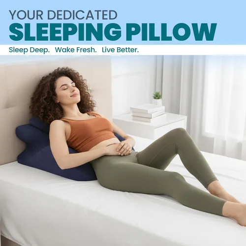 Miniatura 6 de Almohada de cuña de espuma viscoelástica, almohada ergonómica de lectura y cuña de cama para dormir, soporte de espalda, reflujo ácido y elevación