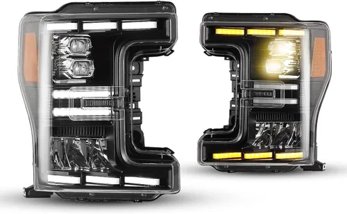 Conjunto de faros delanteros para Ford F250, F350, F450, F550, F550 2017, 2018, 2019, 2020, con modos de iluminación LED funcionales, DRL, reemplazo