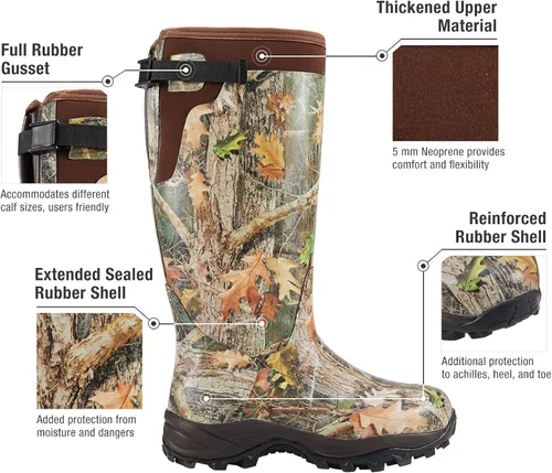 Miniatura 3 de Hisea Apollo Basic - Botas de caza para hombre, impermeables, aisladas, de goma, botas de lluvia, de neopreno