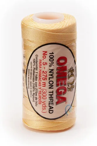 Miniatura 18 de Nylon NO.5 by Omega - Cuerda fuerte 100% nailon para ganchillo fino y manualidades - Color: 04 amarillo claro