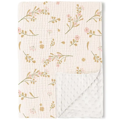 Miniatura 19 de Konssy Mantas para Bebé Unisex para Niños y Niñas, Mantas de Guardería Minky Súper Suaves con Frente de Algodón de Muselina y Respaldo de Vellón