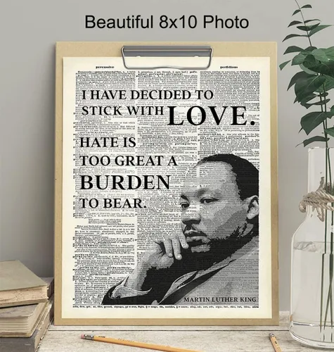 Miniatura 4 de Arte inspirador de pared de diccionario de Martin Luther King, MLK, decoración del hogar, póster reciclado para decoración de oficina o habitación
