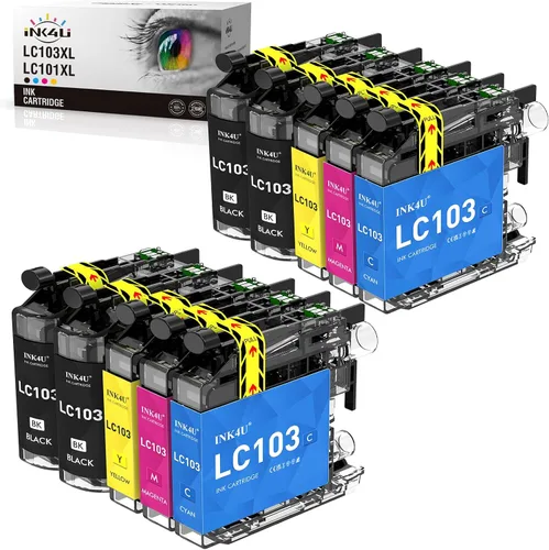 INK4U Cartuchos de tinta compatibles LC103 de repuesto para impresora Brother LC103XL LC101XL con MFC-J870DW MFC-J6920DW MFC-J6520DW MFC-J450DW