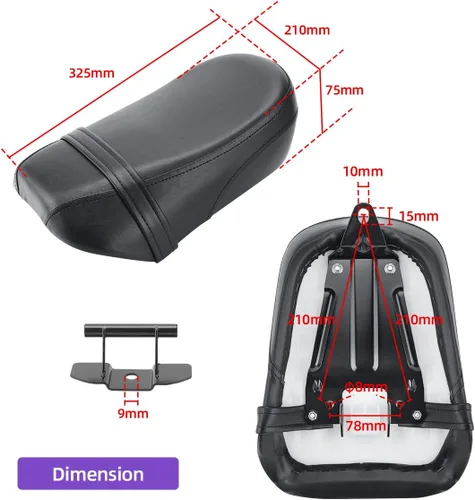 Miniatura 5 de Kit de estriberas y asiento de pasajero para Kawasaki Vulcan 650 VN650 2015-2025