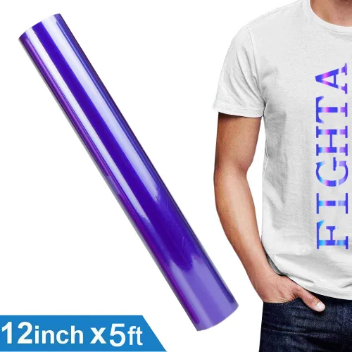 Miniatura 2 de VVEEWUU Rollo de vinilo holográfico de transferencia de calor de 12 pulgadas x 5 pies para planchar HTV para camisetas o telas de bricolaje