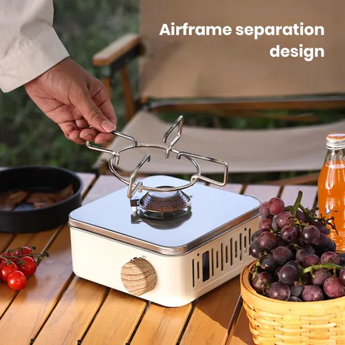 Miniatura 3 de Estufa de camping al aire libre, estufa de butano portátil, válvula de gas de acero inoxidable, estufa de propano para camping, barbacoa, picnic