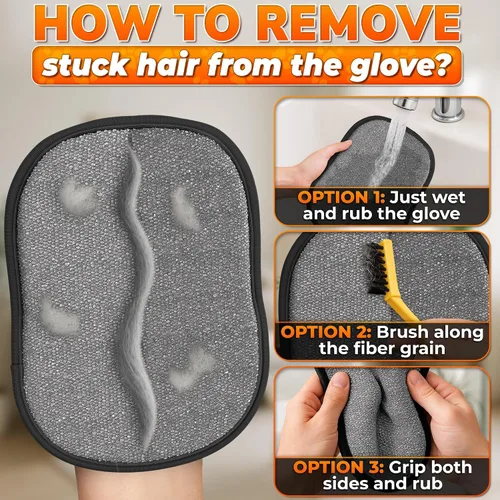 Miniatura 9 de Cat Hair Remover Glove – Electrostatic Five-Finger Fur Remover for Cats & Dogs, Reusable Polyester Glove 9.25"x6.69" for Couch, Carpet, Car Seat