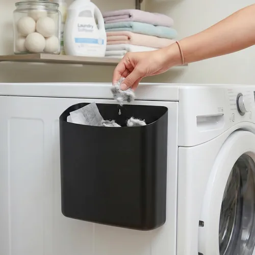 Miniatura 8 de MONJITA Contenedor de pelusa para lavandería, bote de basura magnético para secadora, soporte moderno para pelusas, caja de pelusa para organización