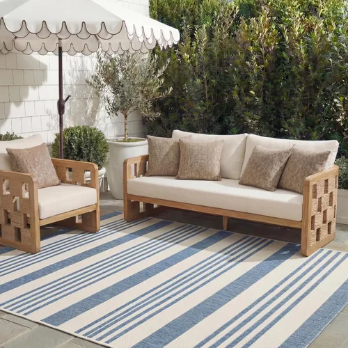 Miniatura 24 de SAFAVIEH Courtyard Collection - Alfombra decorativa, 2.3 x 5 pies, beige y verde oscuro, para interior/exterior, resistente a la intemperie