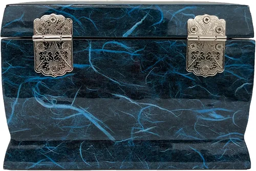 Miniatura 5 de Fun-Store Caja de madera con incrustaciones de nácar con incrustaciones de nácar, caja de madera, diseño de árbol de grúa, espejo, recuerdo, tesoro