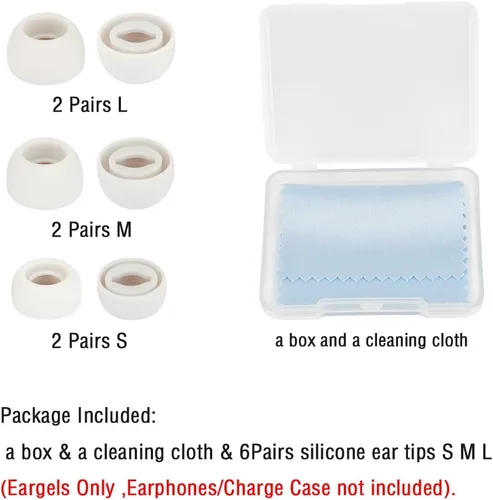 Miniatura 2 de Puntas de repuesto para auriculares compatibles con Samsung Galaxy Buds Pro – Puntas de silicona para los oídos, Eartips S M L 6 pares plateado