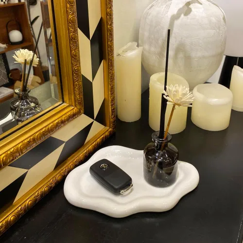 Miniatura 9 de Bandeja de Cerámica para Joyas, Soporte para Plato de Anillos, Plato para Perfume y Baratija, Tazón para Llaves, Cosas Lindas para la Habitación