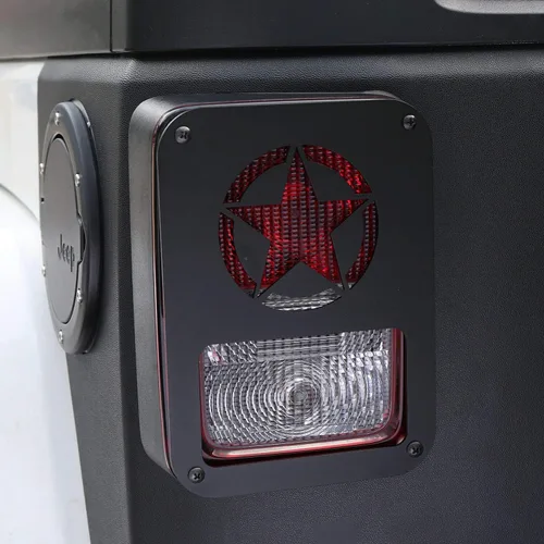 Miniatura 3 de Hooke Road Protector de luz trasera JK Wrangler, cubierta de luz trasera de cinco estrellas para Wrangler JK y Wrangler Unlimited 2007-2018 - Par