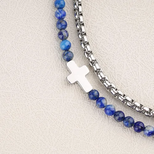 Miniatura 6 de GAVU Pulsera de cristal con cruz religiosa